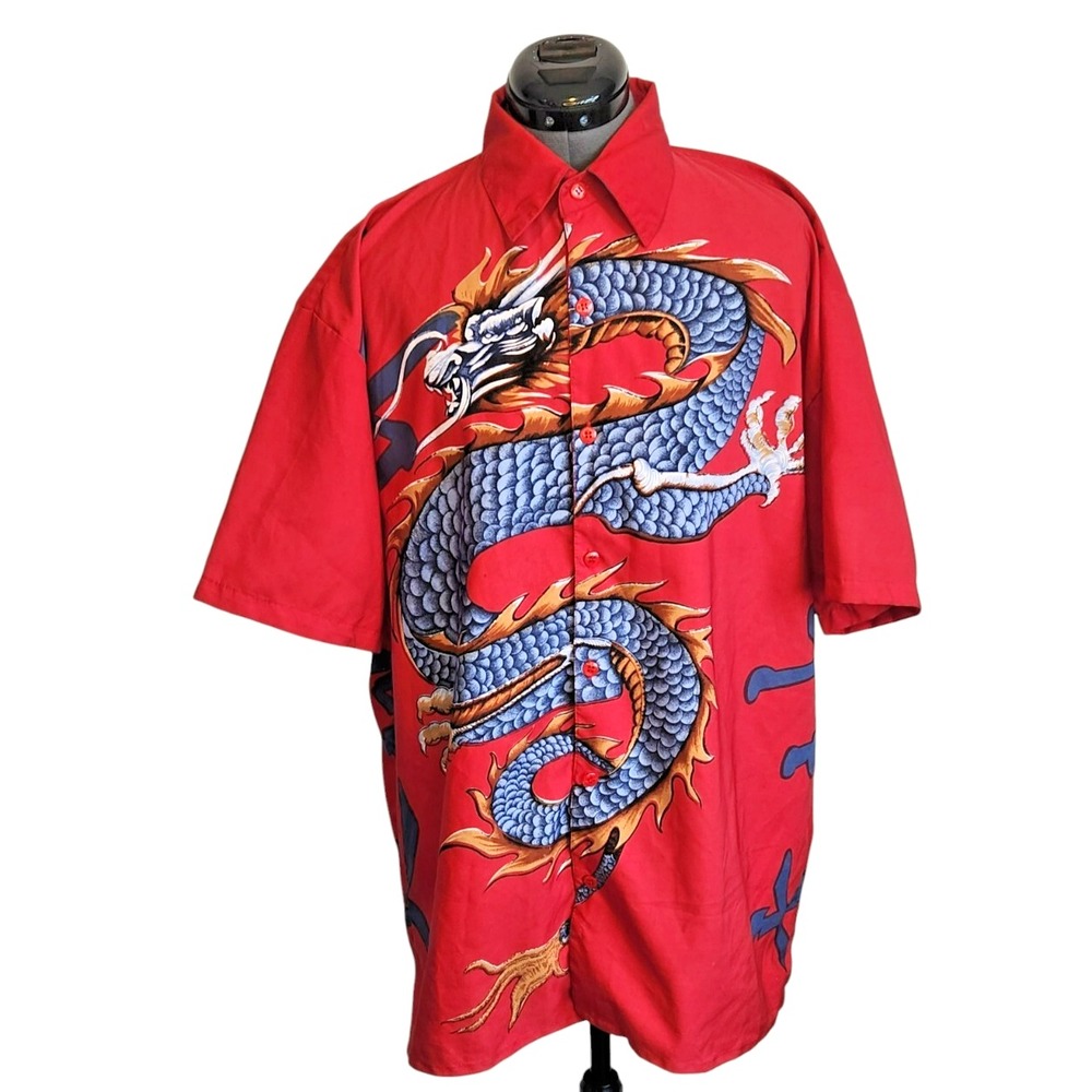 Notorius-X Dragon Button Up Shirt‎ Size L